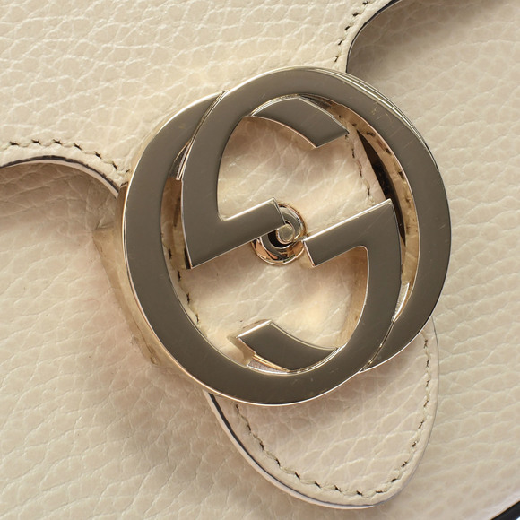 Gucci Interlocking Chain Ivory Gold Hardware Leather Shoulder Bag - Picture 11 of 16